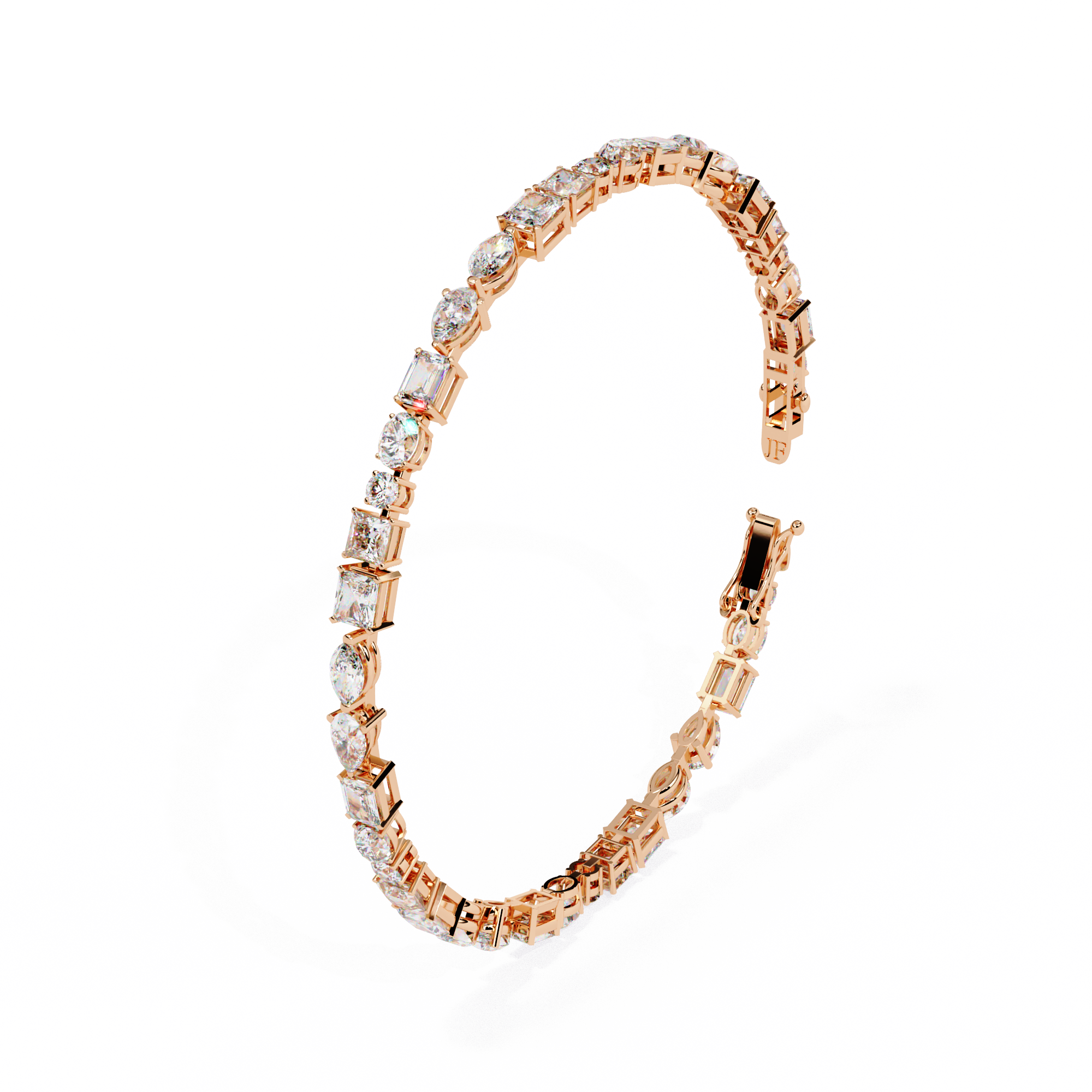 Solitairekart 5.74ct Mixed Cut Diamond Tennis Bracelet-HI Color, VS-SI Clarity